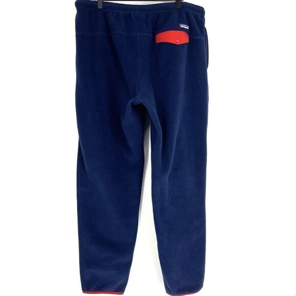 Patagonia Pants Size XL Mens Navy Red Synchilla Fleece Snap T Pull On Jogger - Picture 7 of 9